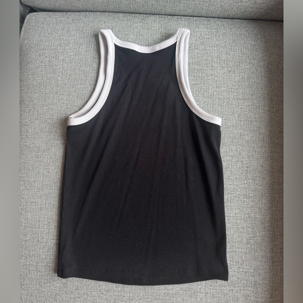 Mango Black Top with White Edging - Picture 3 of 3
